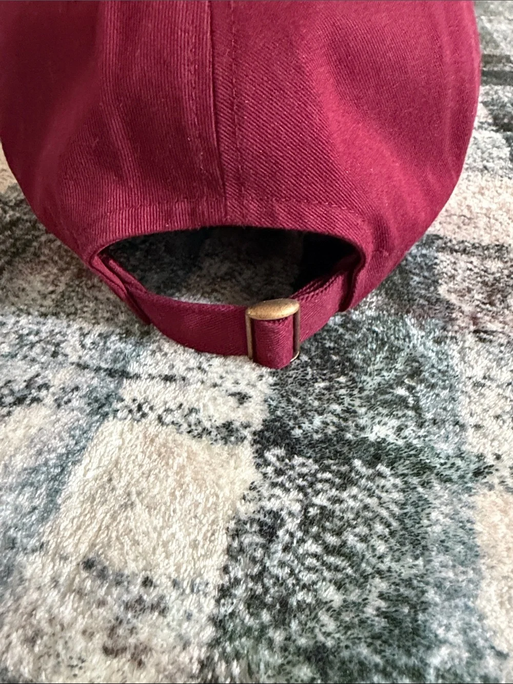 Anthropologie Burgundy Cap with Pink Ballet Embroidery